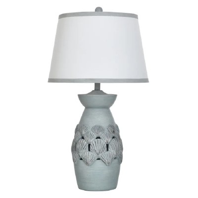32" Blue Scallop Shells Table Lamp