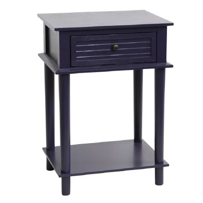 18" Navy One Drawer and One Shelf End Table