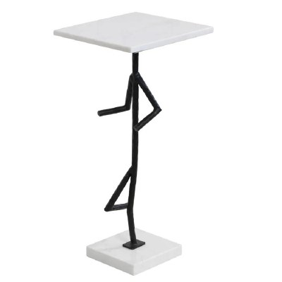 11" White Marble Runner 1 End Table
