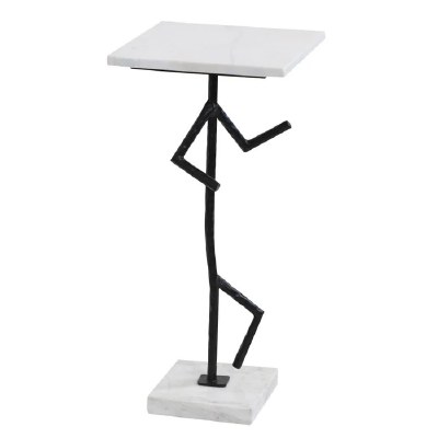 11" White Marble Runner 2 End Table