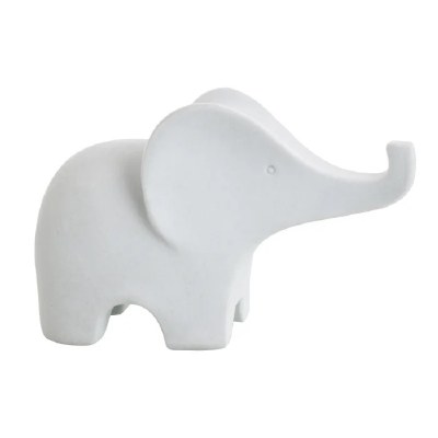 5" Matte White Elephant Sculpture