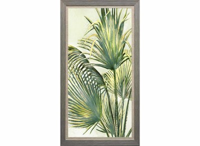 44" x 24" Palmetto 1 Gel Textured Coastal Print in a Distressed Brown Frame