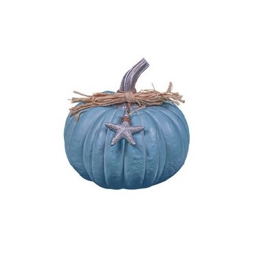 7" Blue Pumpkin With Starfish