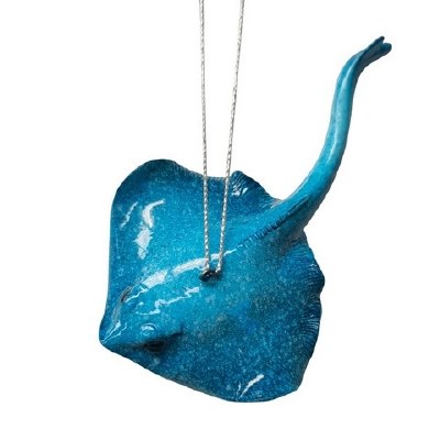 4.5" Blue Sting Ray Polyresin Ornament