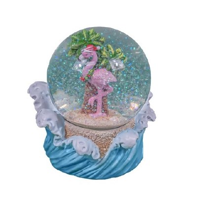 5" Christmas Flamingo Water Globe