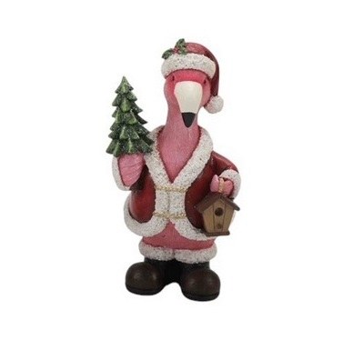 7" Christmas Flamingo With Tree