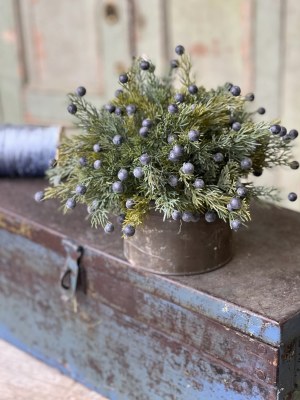 12" Faux Blueberries and Pine Half Orb