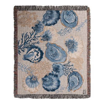 50" x 60" Blue Oyster Coastal Throw Blanket