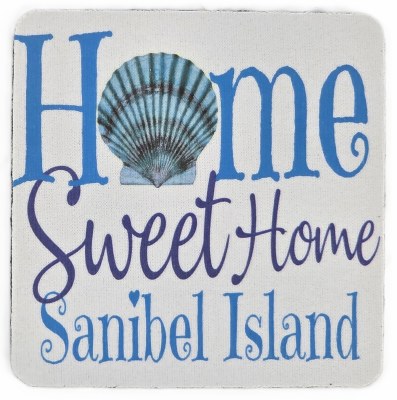 4" Sq Sanibel "Home Sweet Home" Coaster