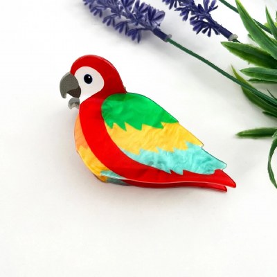 Red Parrot Coastal Hair Clip