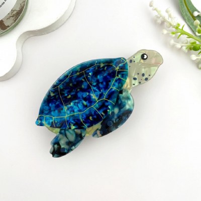 Blue Sea Turtle Coastal Hair Clip