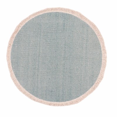 15" Round Aqua Fringe Edge Placemat