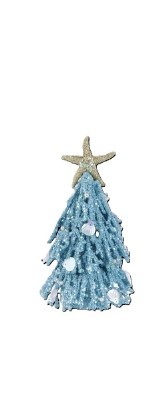 8" Blue Faux Coral Christmas Tree Statue