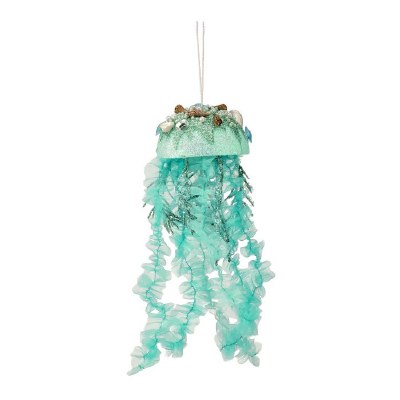 9" Aqua Jellyfish Ornament