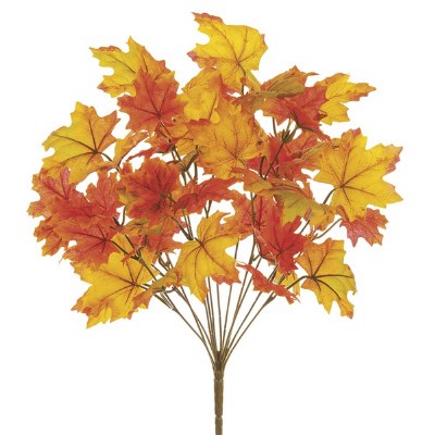 18" Faux Orange Maple Leaf Bush