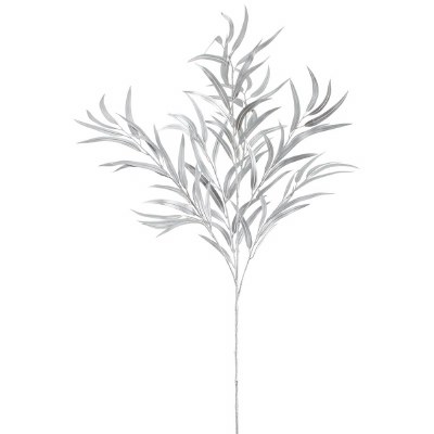 43" Faux Silver Long Leaf Spray