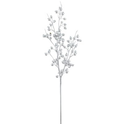 30" Faux Silver Berries Spray