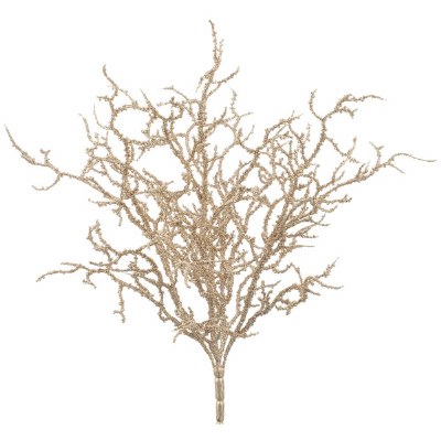 19" Faux Champagne Twig Bush