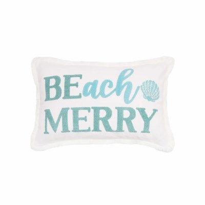 14" x 22" "Beach Merry" Coastal Christmas Decorative Pillow