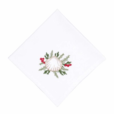 18" Sq Coastal Tidings Cloth Christmas Napkin