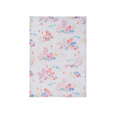 27" x 18" Multipastel Coral and Seashells Coastal Kitchen Towel