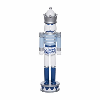 15" Blue and White Nutcracker Figurine