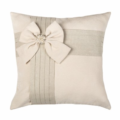 18" Sq White Present Decorative Christmas Pillow
