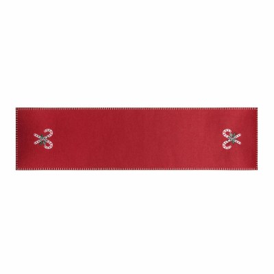 12" x 47" Red Candy Cane Christmas Table Runner