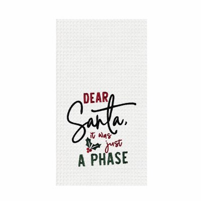27" x 18" "Dear Santa, It Was Just A Phase" Christmas Waffle Weave Kitchen Towel