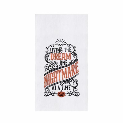 27" x 18" "Living the Deam One Nightmare at a Time" Halloween Flour Sack Kitchen Towel