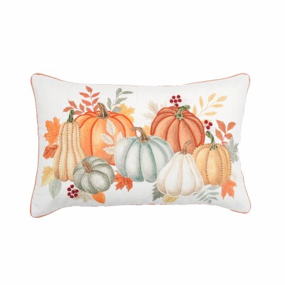12" x 22" Multipastel Pumpkins Decorative Fall & Thanksgiving Pillow