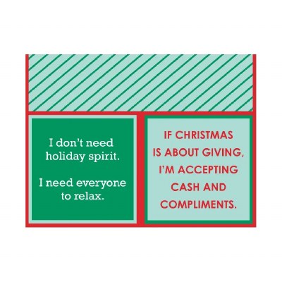 5" Sq "If Christmas Is About Giving, I'm Accepting Cash & Compliments" Double Sided Beverage Napkins