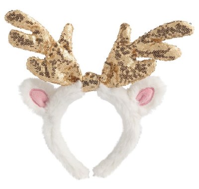 White and Gold Antler Headband by Mud Pie
