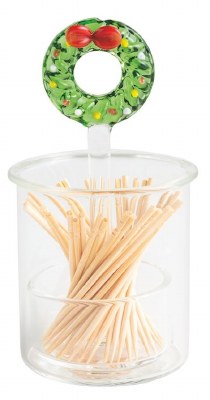 3" Glass Wreath Toothpick Holder by Mud Pie