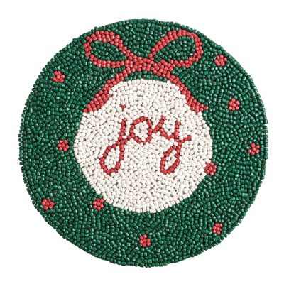 8" Round Beaded Wreath Trivet by Mud Pie