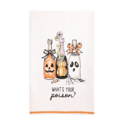 26" x 17" "What's Your Poison" Halloween Kitchen Towel by Mud Pie