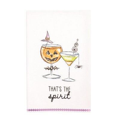 26" x 17" "That's The Spirit" Halloween Kitchen Towel by Mud Pie