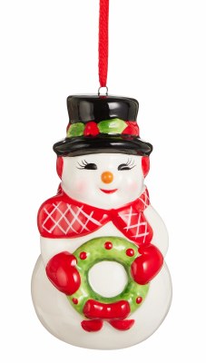 3.5" Snowman Ceramic Ornament