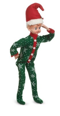 16" Elf in Green Pajamas