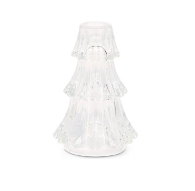 5.75" Clear Glass Tree Taper Candle Holder