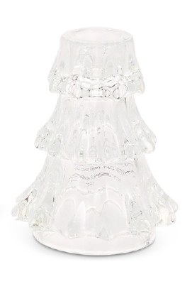 4.25" Clear Glass Tree Taper Candle Holder