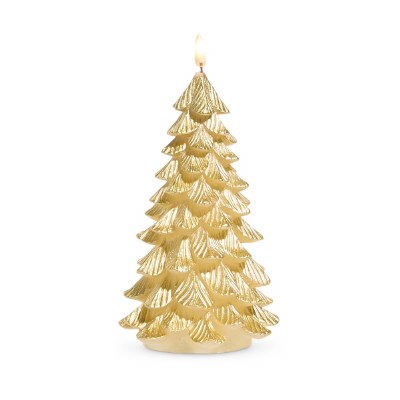 7.75" LED Gold 3D Wick Tree Candle
