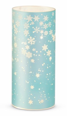 8" LED Blue Snow Cylinder Lantern