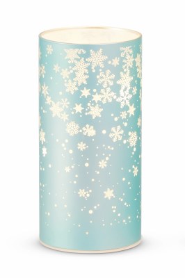 6" LED Blue Snow Cylinder Lantern