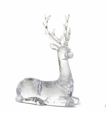 9" Clear Acrylic Laying Deer