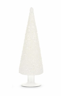 11.5" White Ice Glass Cone Tree