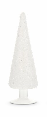 10" White Ice Glass Cone Tree