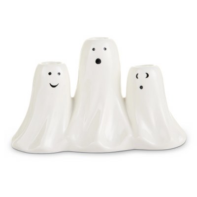 5" Ceramic Ghost Trio Taper Candle Holder