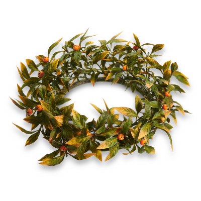 6" Mini Pumpkin Leaf Candle Ring