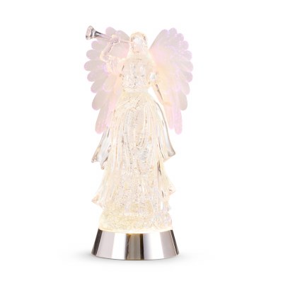 12" LED Silver Swirl Glitter Angel